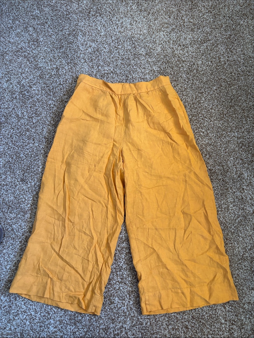 Lou & Grey Loft || Gold Wide Leg Linen Pants Size L